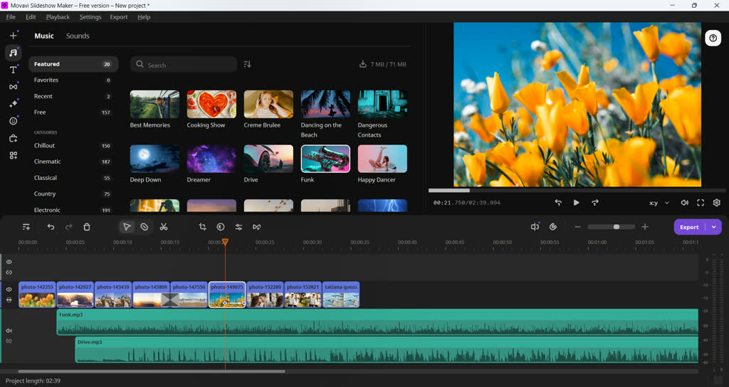 Movavi Slideshow Maker screenshot